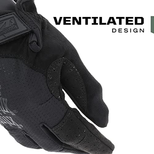 Mechanix Wear Tactical Vent Gloves, Touch Capable, High Dexterity, Airsoft, Paintball, Field Work, Men's Black Large