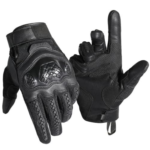 Motorcycle Tactical Gloves for Men: Anti-Slip & Touch Screen Compatible-Rubber Guard Protective