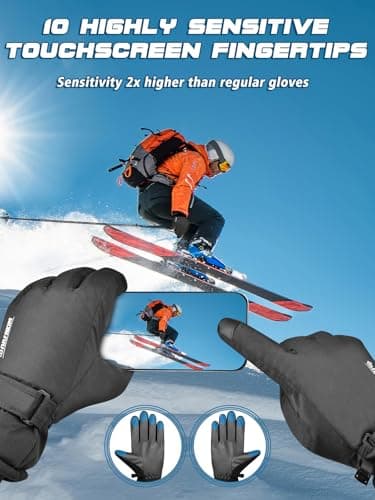 ARFNKIM Waterproof Touchscreen Winter Gloves -20℉ Men Women Ski Thermal