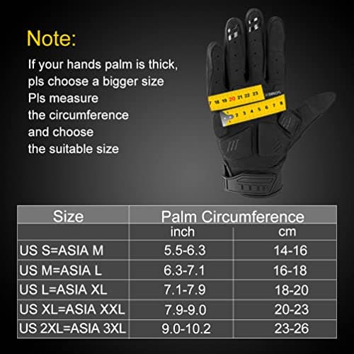 ROCKBROS Dirt Bike Gloves with Touch Screen Knuckle Protection Black