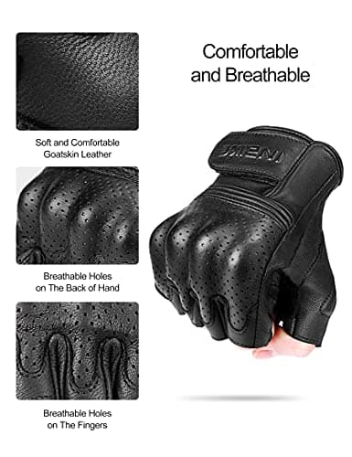 INBIKE Summer Breathable Goat Leather Motorcycle Gloves