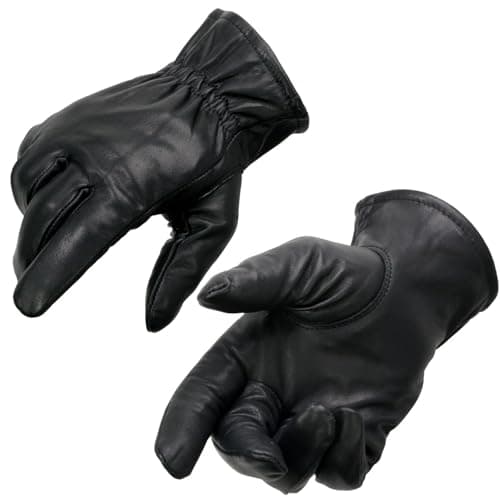Milwaukee Black Thermal Lined Men's Motorcycle Gloves with Cinch Wrist Closure