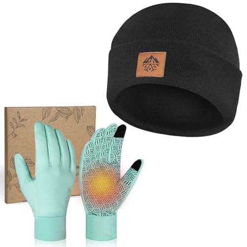 Rigwarl Men's Warm Hat & Waterproof Touchscreen Gloves Set — Green