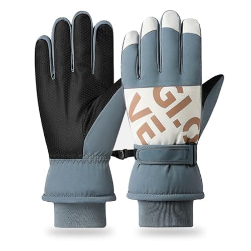 RIGWARL Unisex Waterproof Touchscreen Ski Gloves with Thermal Insulation — Blue-1