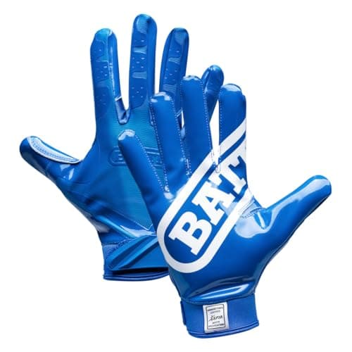 Battle Sports Ultra Stick Football Gloves - For Adults and Youth — Blue