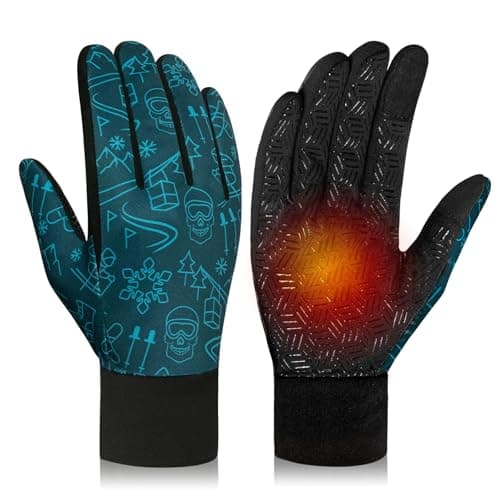 RIGWARL Upgraded Wool Winter Gloves, Waterproof & Touch Screen Compatible, Perfect Gifts for Men and Women — 112 Plus-(75% Warm&water-resistant)-blue Snow