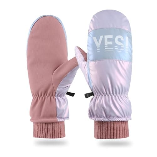 RIGWARL Winter Ski Mittens Men & Women Waterproof Warm Lining Gloves — purple