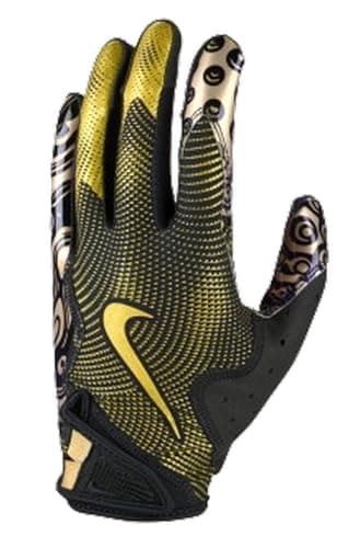 Nike Vapor Jet 8.0 Football Gloves - Ultimate Grip and Support — BLACK | MET GOLD | MET GOLD