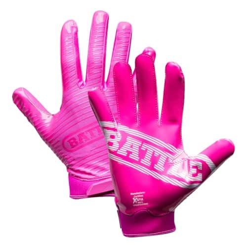 Doom 1.0 Ultra Stick Wide Receiver Football Gloves — Pink