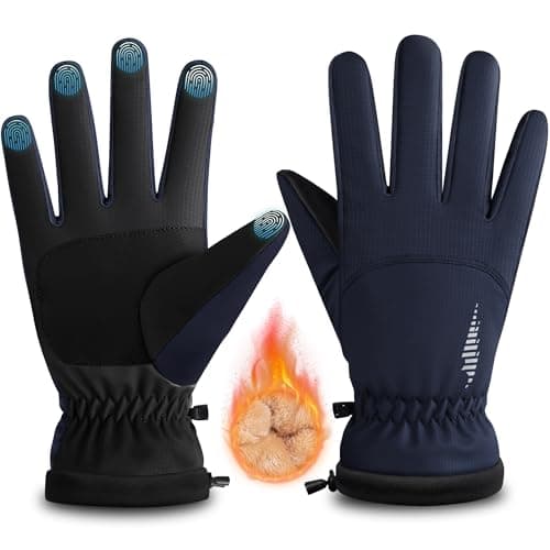 RivMount Winter Waterproof Ski Gloves Warm Touchscreen Compatible Men Women — Navy Blue