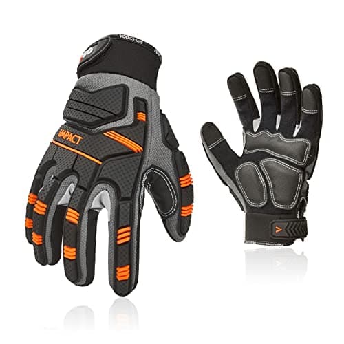 Vgo 3-Pairs Heavy Duty Synthetic Leather Mechanic Gloves, Size L, Black — Gray Orange(pro Version)