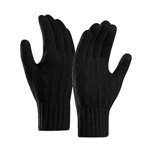 Thermal Touch Screen Gloves for Men & Women (Pink, One Size) — Black
