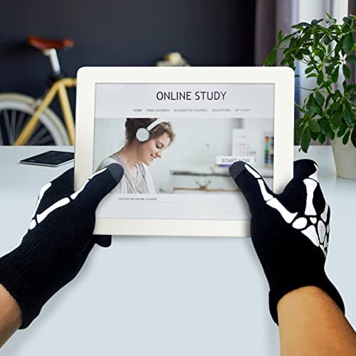 Lousye Halloween Skull Gloves - Touch Screen Warm Skeleton Gloves
