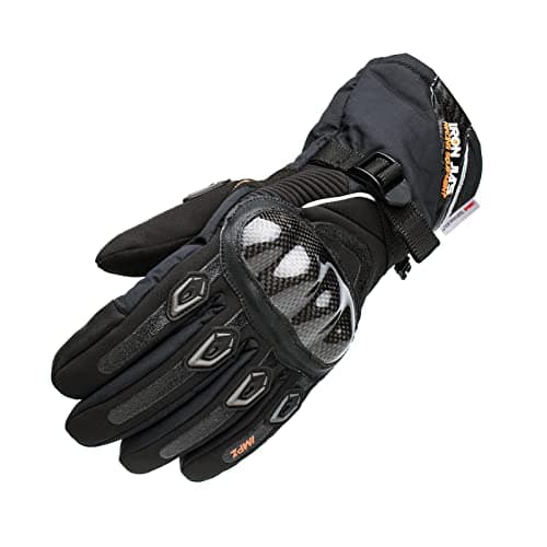 BORLENI Warm Winter Waterproof Motorcycle Gloves for Men & Women — black