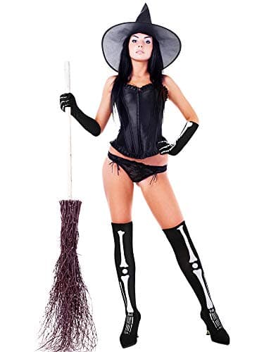 Blulu Halloween Skeleton Gloves Stockings Set