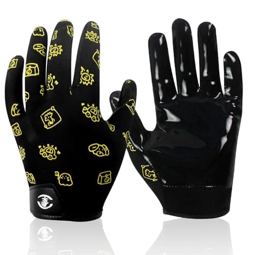 Youth Football Gloves with Silicone Grip for Enhanced Play — Cartoon Pattern
