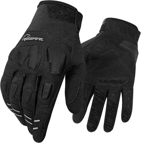 RIGWARL Comfortable Mountain Bike Gloves with Touchscreen Fingers for Men and Women ATV/MTB Riding… — Black-2302