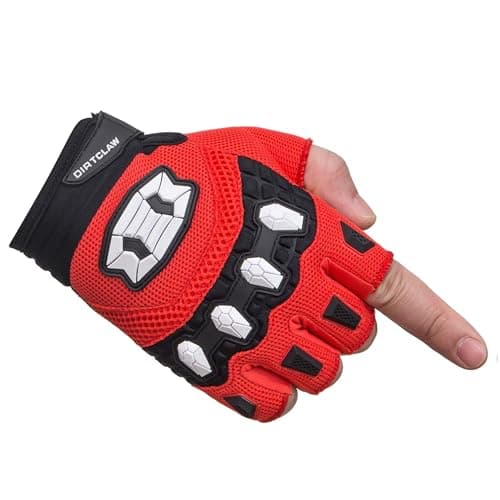 Seibertron Full Finger Motocross Racing Gloves Touch Recognition — Red 1/2 Finger