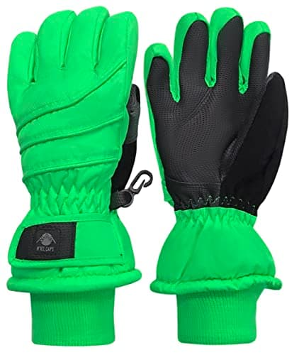 N'Ice Caps Kids' Waterproof Winter Warm Thinsulate Gloves — Neon Green