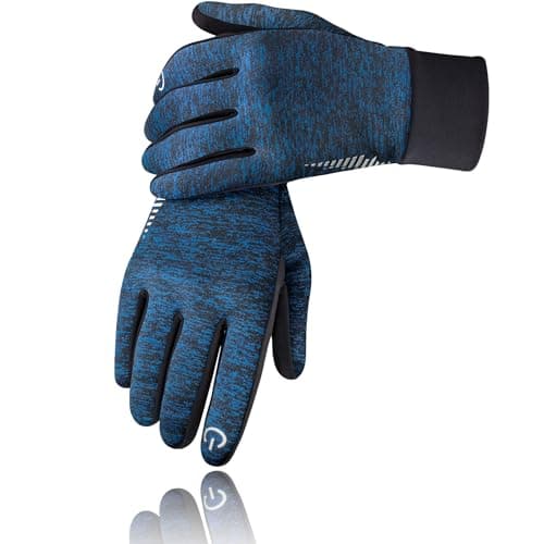 Winter Gloves for Women and Men - Warm, Windproof, Touchscreen, Snow Skiing Thermal Liners - for Cycling, Running, Driving, Walking, Hiking, and Commuting. — Blue