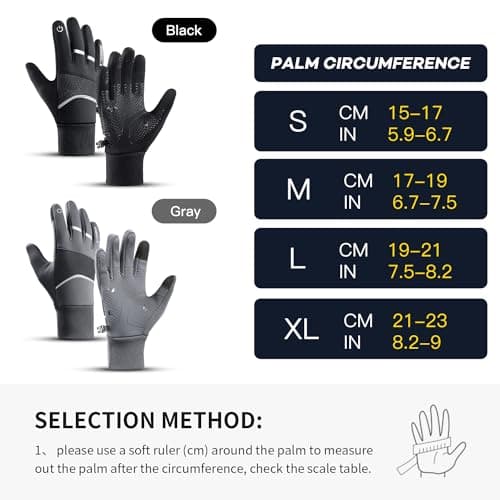 KynciLOR Thermal Winter Gloves with Touchscreen for Men and Women Anti-Slip Grip
