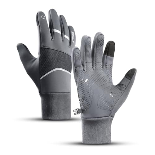 KynciLOR Thermal Winter Gloves with Touchscreen for Men and Women Anti-Slip Grip — Grey