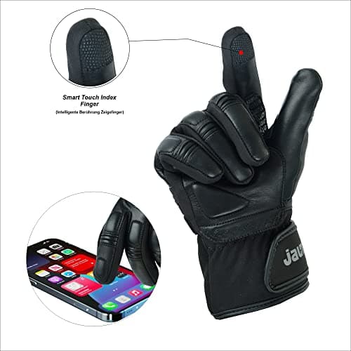 Winter Waterproof Touchscreen Motorcycle Gloves for Men and Women Black