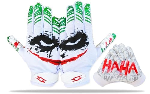 Joker Stealth Elite Football Gloves White, Men & Kids, Battle College Lineman