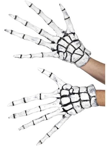Smiffys Grim Reaper/Skeleton Gloves, White, One Size