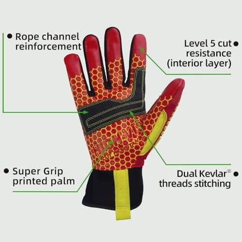 Seibertron HIGH-VIS Rigger Cut5 Gloves CE EN388 Oil & Gas Drilling Protection