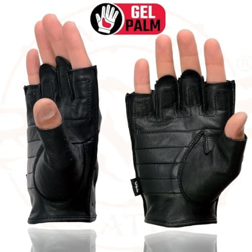 Milwaukee Black Perforated Gel Padded Men's Motorcycle Gloves