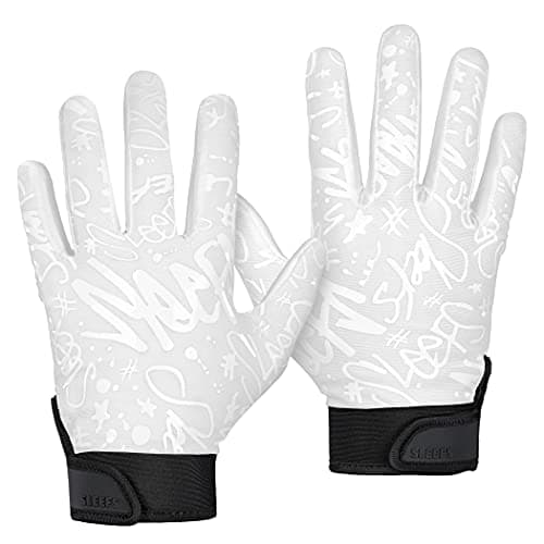 Sleefs Football Receiver Gloves - No Slip, Crazy Sticky Grip - Youth & Adult Sizes