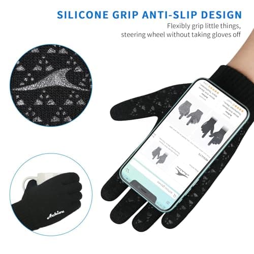 Achiou Winter Gloves for Men & Women - Touch Screen Compatible Warm Running Gloves