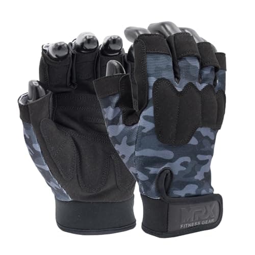 MRX Breathable Workout Gloves for Men and Women - Snug-Fit, Ideal for Weight Lifting, Cycling, Gym & More — Camo Black