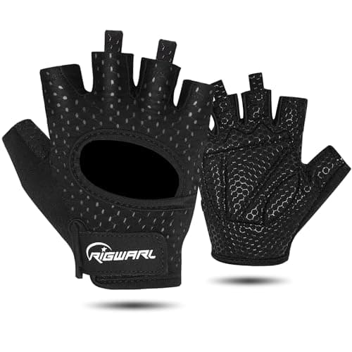 Gym Gloves for Men & Women with Full Palm Protection — Black