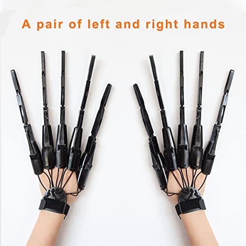 Thafikzi Halloween Devil Claws Gloves with Skull Fingers for Flexible Cosplay — Black