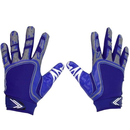 Drip Gear Elite Sticky Grip Football Wide Receiver Gloves - Adult, Youth, Men, Boys — Blue