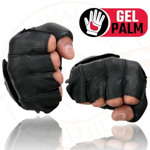 Milwaukee Black Gel Padded Men's Fingerless Motorcycle Hand Gloves