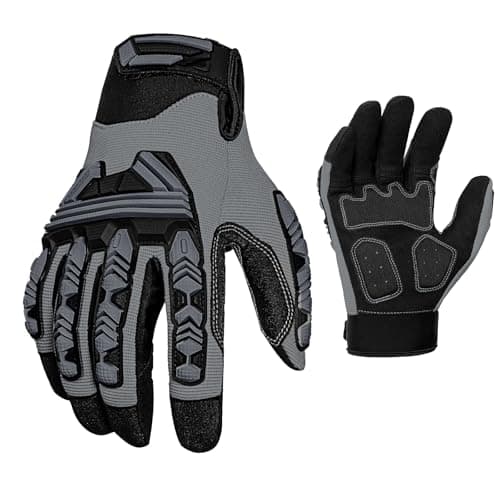 RIGWARL Impact Gloves with TPR Protector for Men & Women — Grey-tpr