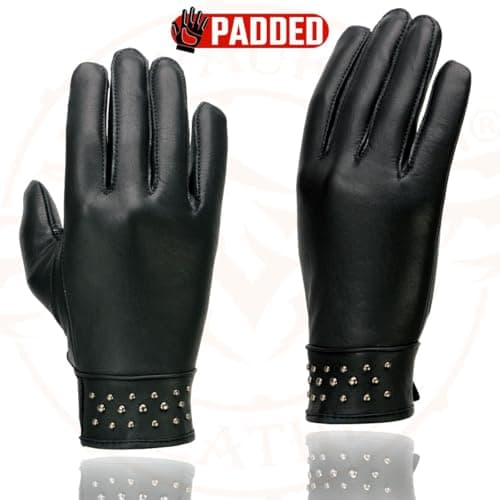 Milwaukee MG7760 Black Leather Gel Palm Women's Motorcycle Gloves
