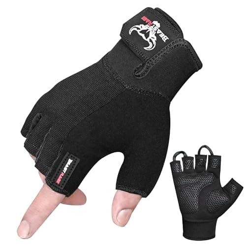 BEAST RAGE Men's Durable Gym Half-Finger Training Gloves Anti-Slip Weight Lifting