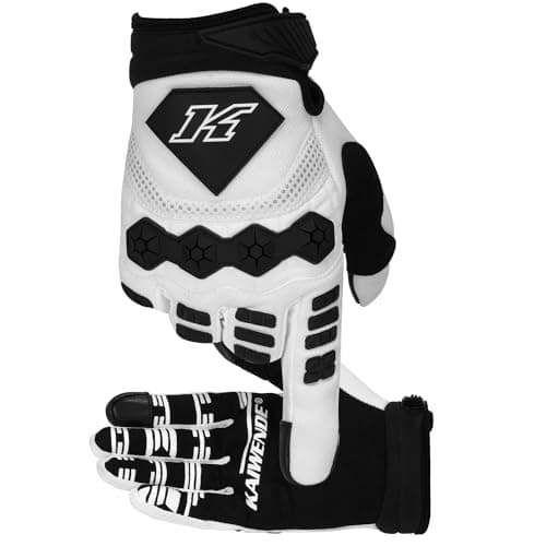 Men's MTB Gloves for Dirt Bike Riding (White, Large)
