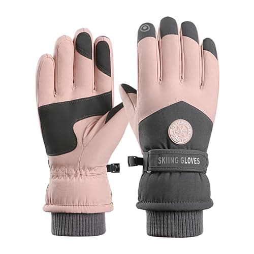 RIGWARL Warm Water-Resistant Windproof Thermal Gloves for Women — dark grey pink