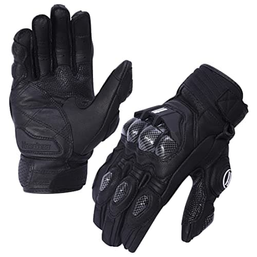 Harssidanzar Breathable Leather Motorcycle Gloves for Men & Women - Touchscreen Compatible KM046
