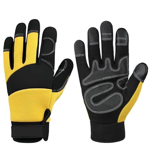 RIGWARL Tear Resistant Safety Gloves for Men and Women, Thick Padding, Wood & Warehouse Protection — Standard Black- (75% Wear-resistant)