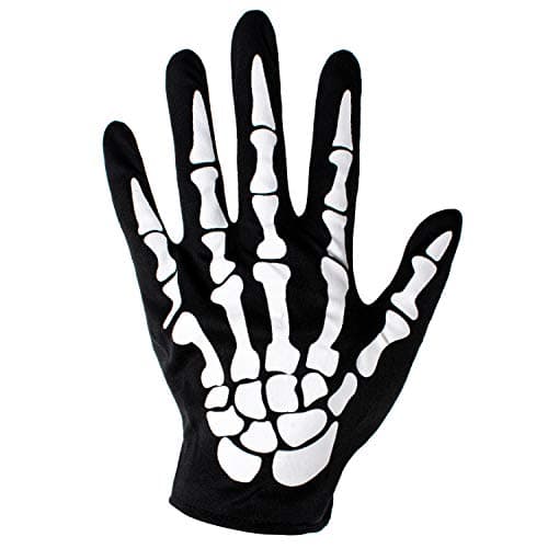 Joy Join Skeleton Gloves for Halloween Costumes Black