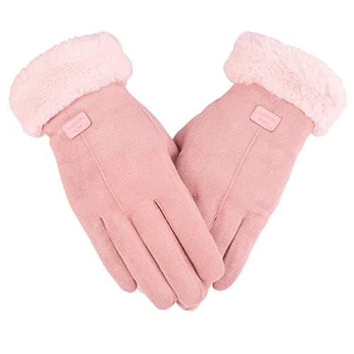 Thermal Touch Screen Gloves for Men & Women (Pink, One Size)