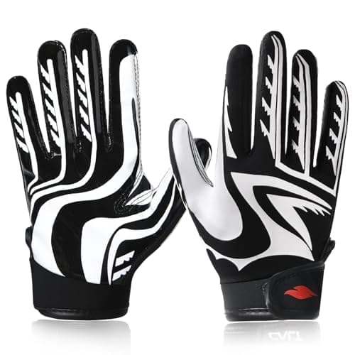 Youth Football Gloves with Enhanced Grip Silicone — Sporty Black