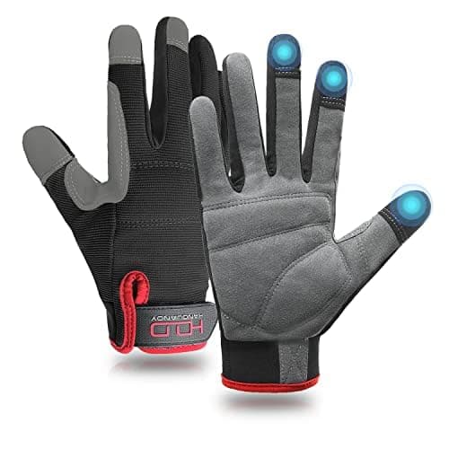 AIGEVTURE Women's Breathable Touch Screen Gloves, Pink, Large — Black