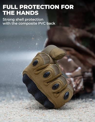 KEMIMOTO Men's Touchscreen Motorcycle Gloves with Hard Shell & Palm Padding
